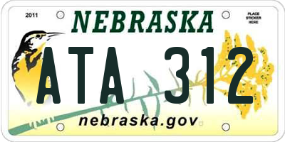 NE license plate ATA312