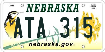 NE license plate ATA315