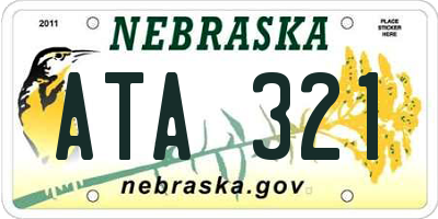 NE license plate ATA321