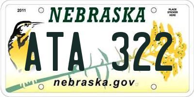 NE license plate ATA322