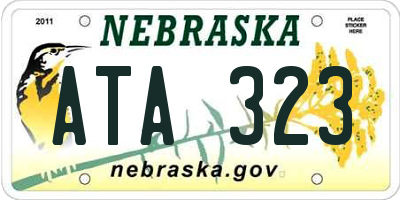 NE license plate ATA323