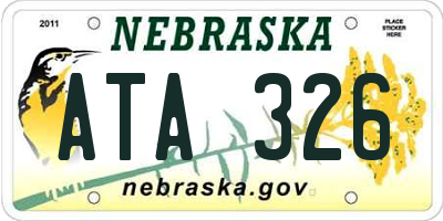 NE license plate ATA326
