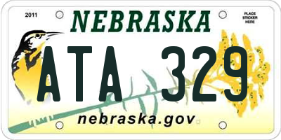 NE license plate ATA329