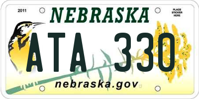 NE license plate ATA330