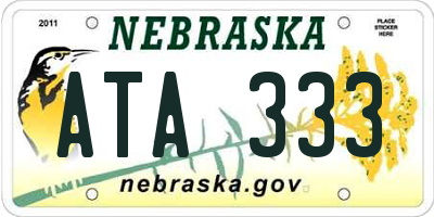 NE license plate ATA333