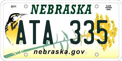 NE license plate ATA335