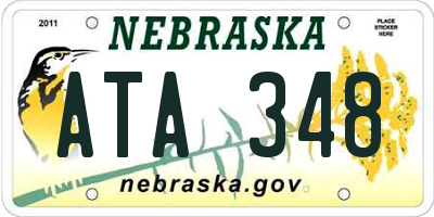 NE license plate ATA348