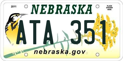 NE license plate ATA351