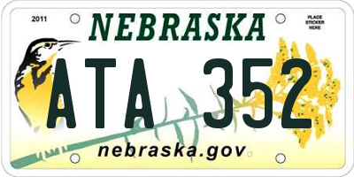 NE license plate ATA352