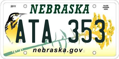 NE license plate ATA353