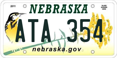 NE license plate ATA354