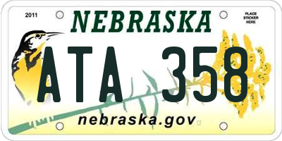 NE license plate ATA358
