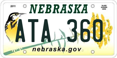NE license plate ATA360