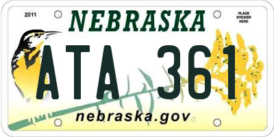 NE license plate ATA361