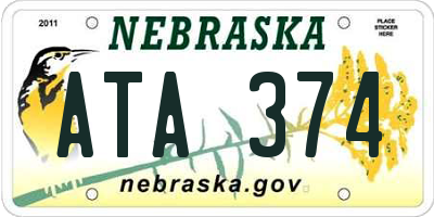 NE license plate ATA374