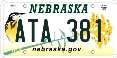 NE license plate ATA381