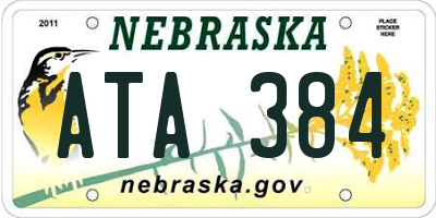 NE license plate ATA384