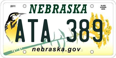 NE license plate ATA389