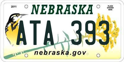 NE license plate ATA393