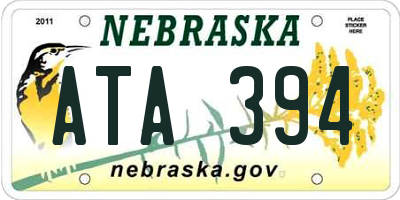 NE license plate ATA394