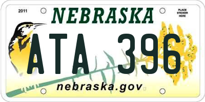 NE license plate ATA396