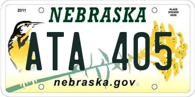 NE license plate ATA405