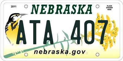 NE license plate ATA407