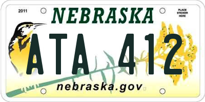 NE license plate ATA412
