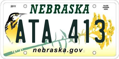 NE license plate ATA413