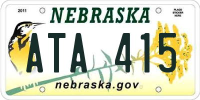 NE license plate ATA415