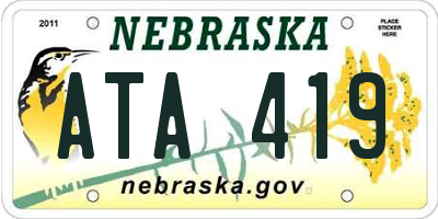 NE license plate ATA419