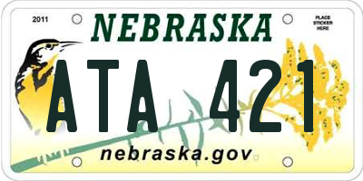 NE license plate ATA421