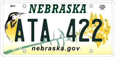 NE license plate ATA422