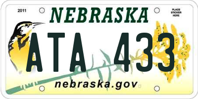 NE license plate ATA433