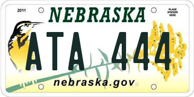 NE license plate ATA444