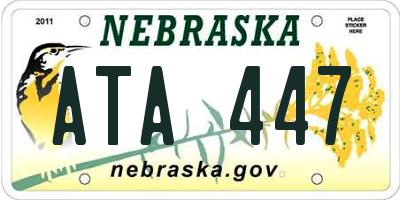 NE license plate ATA447