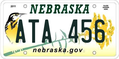 NE license plate ATA456