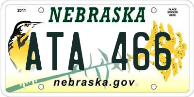 NE license plate ATA466