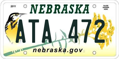 NE license plate ATA472