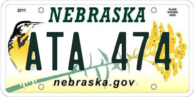 NE license plate ATA474