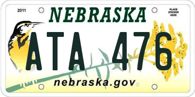 NE license plate ATA476