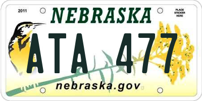 NE license plate ATA477