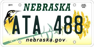 NE license plate ATA488
