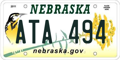 NE license plate ATA494