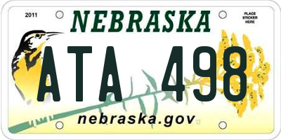 NE license plate ATA498