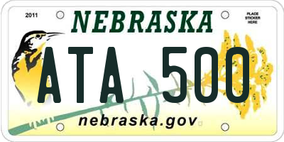 NE license plate ATA500