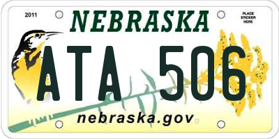 NE license plate ATA506