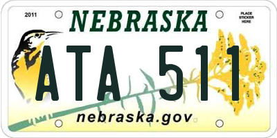 NE license plate ATA511