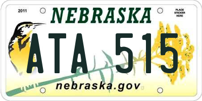 NE license plate ATA515