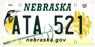 NE license plate ATA521